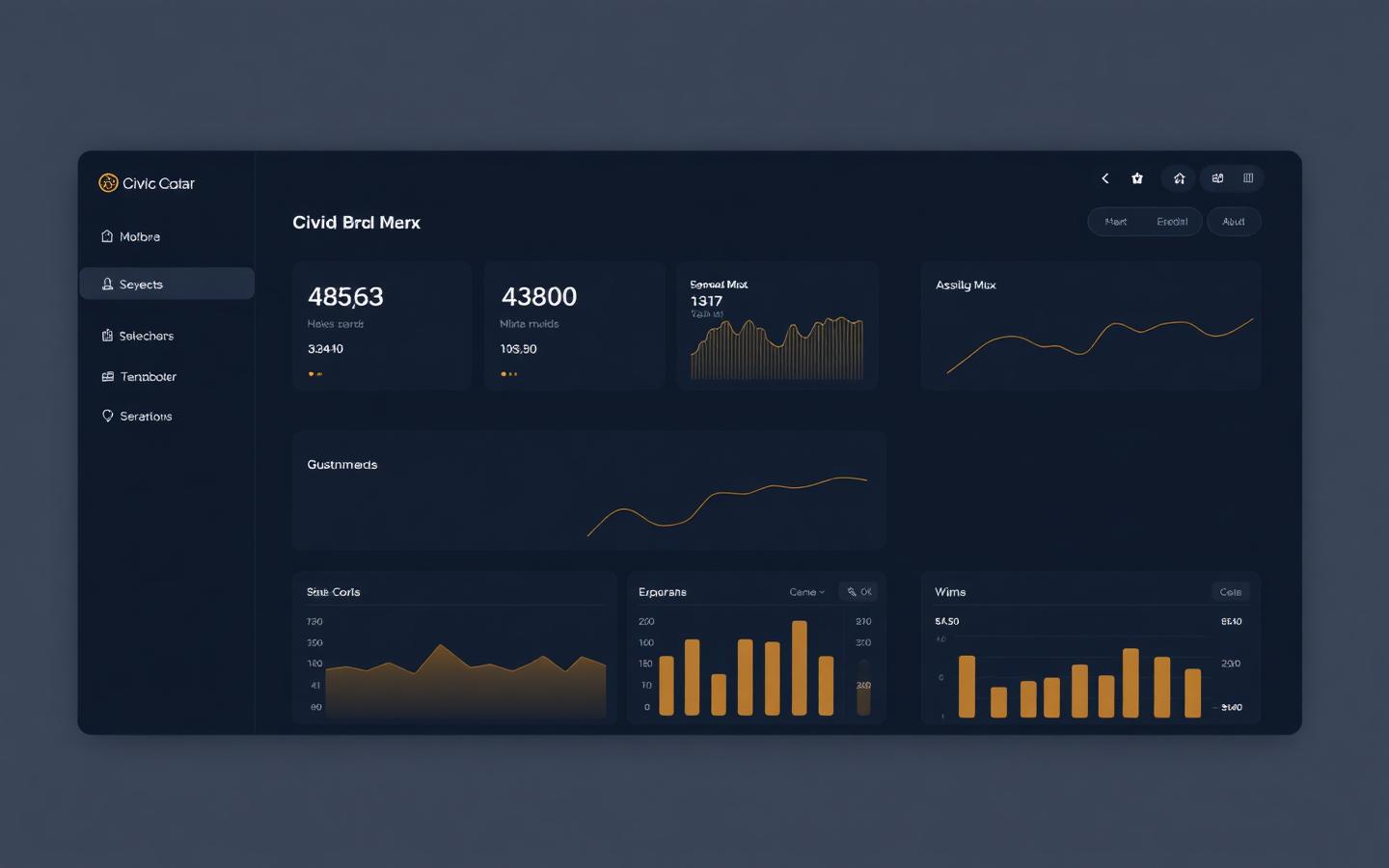 Painel do CRM CidadãoConecta com indicadores e gráficos